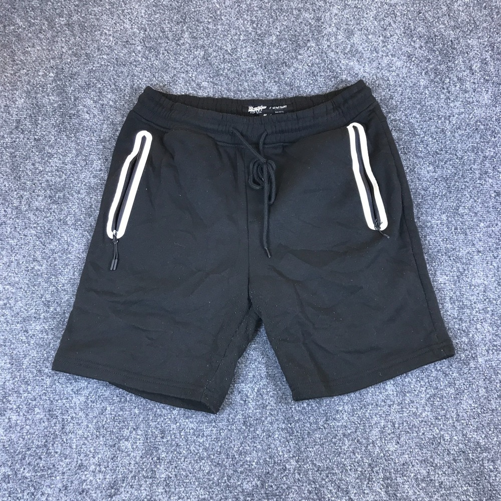 Brooklyn Cloth The Knit Shorts Mens 30x7 Black Fleece Lined Drawstrings Pockets
